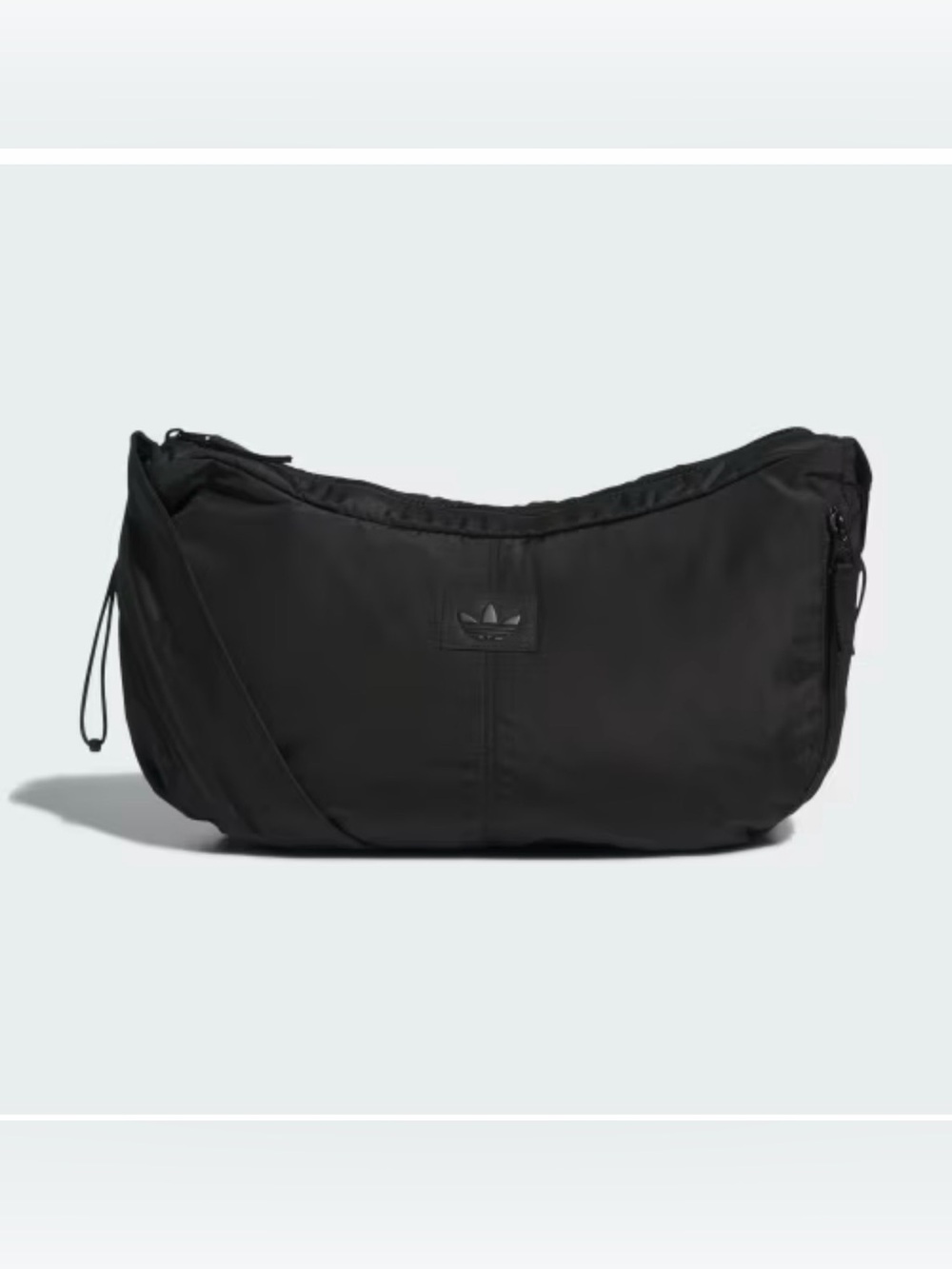 adidas Black Crossbody Messenger Bag with Trefoil Patch